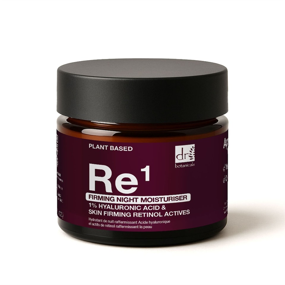 image 1 of Dr Botanicals Firming Anti-Ageing Night Moisturiser with 1% Hyaluronic Acid & Skin Firming Retinol Actives 60ml for Hydration and Plumping