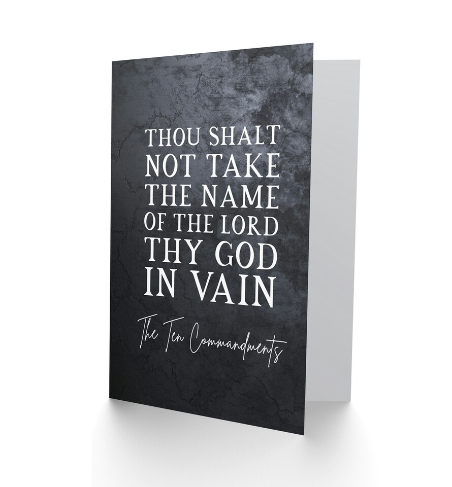 image 1 of Ten Commandments Not Take Name Lord Vain Bible Verse Christian Card