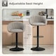 image 3 of HOMCOM Swivel Bar Stools Set of 2 Height Adjustable Bar Chairs Grey | Grey | Adjustable height 62-82 cm | 2