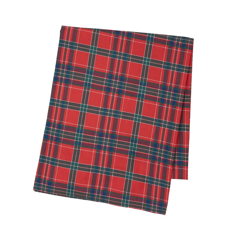 image 1 of Catherine Lansfield Christmas Tartan Check Cotton Table Cloth