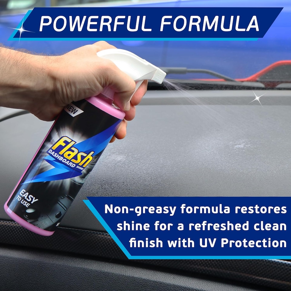 image 1 of Flash Car Care Dashboard Shine 3 x 500ml