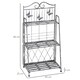 image 10 of Outsunny 3-Tier Metal Folding Plant Stand Display Rack Bookshelf Unit Outdoor