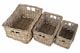 image 2 of Set of 3 Rectangular Grey Rattan Storage Baskets | Grey | Grey | Not provided
