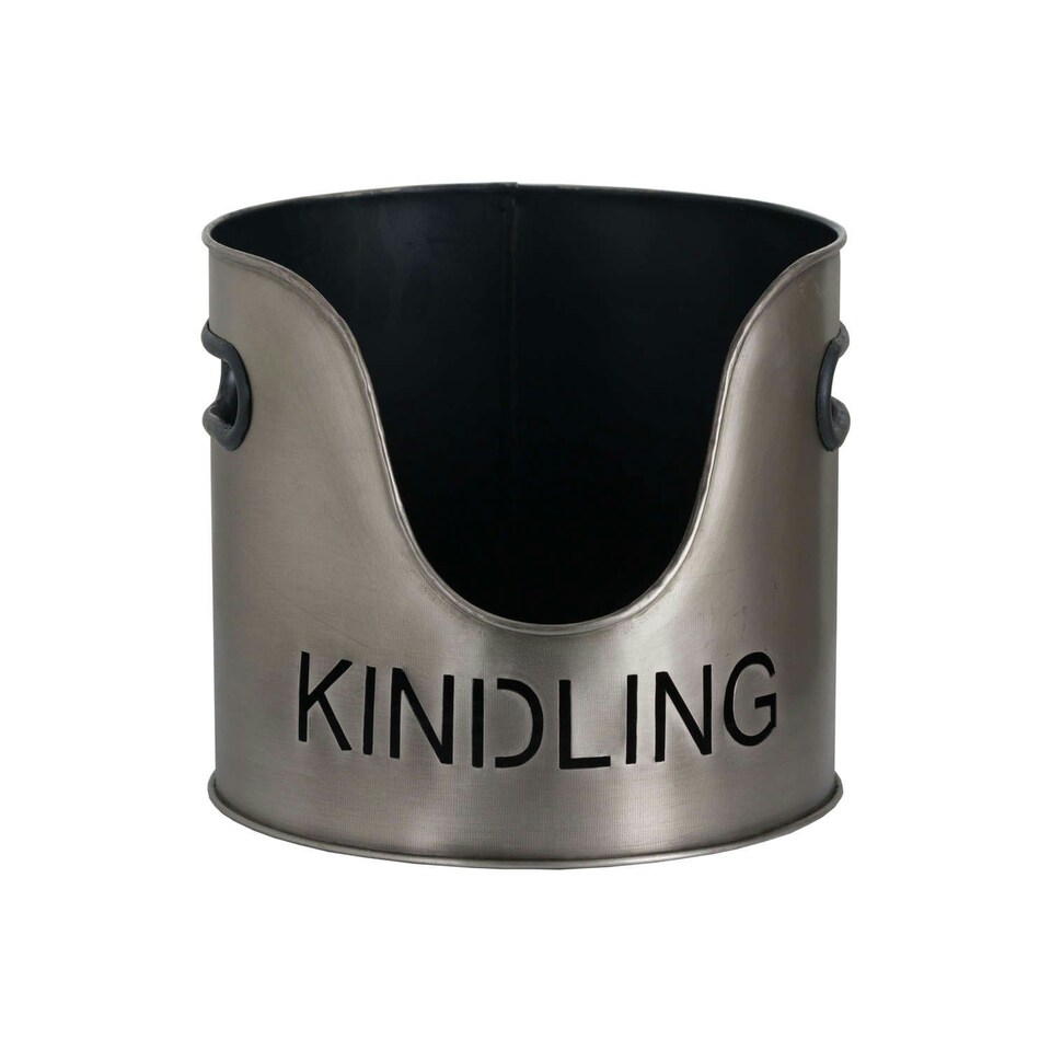 image 1 of Hill Interiors Kindling Buckets & Matchstick Holder - Silver - One Size