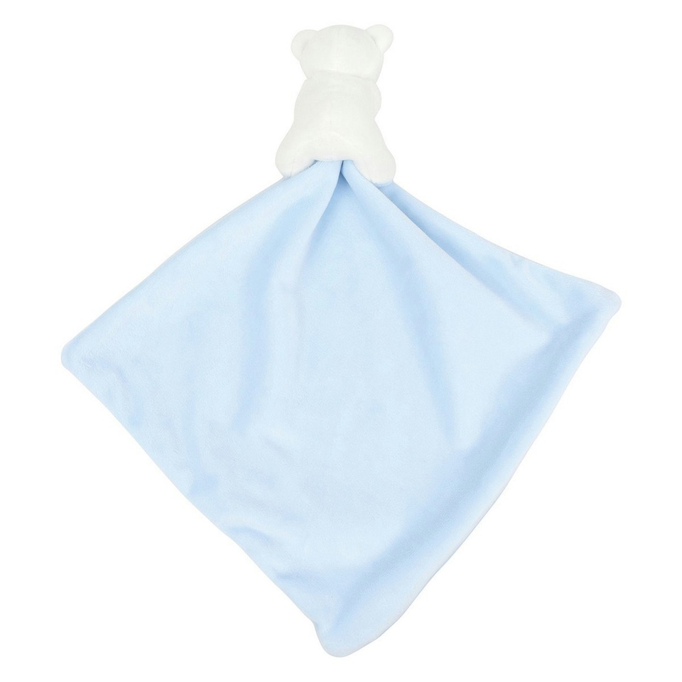 image 1 of Mumbles Bear Baby Blanket - Blue/White - One Size