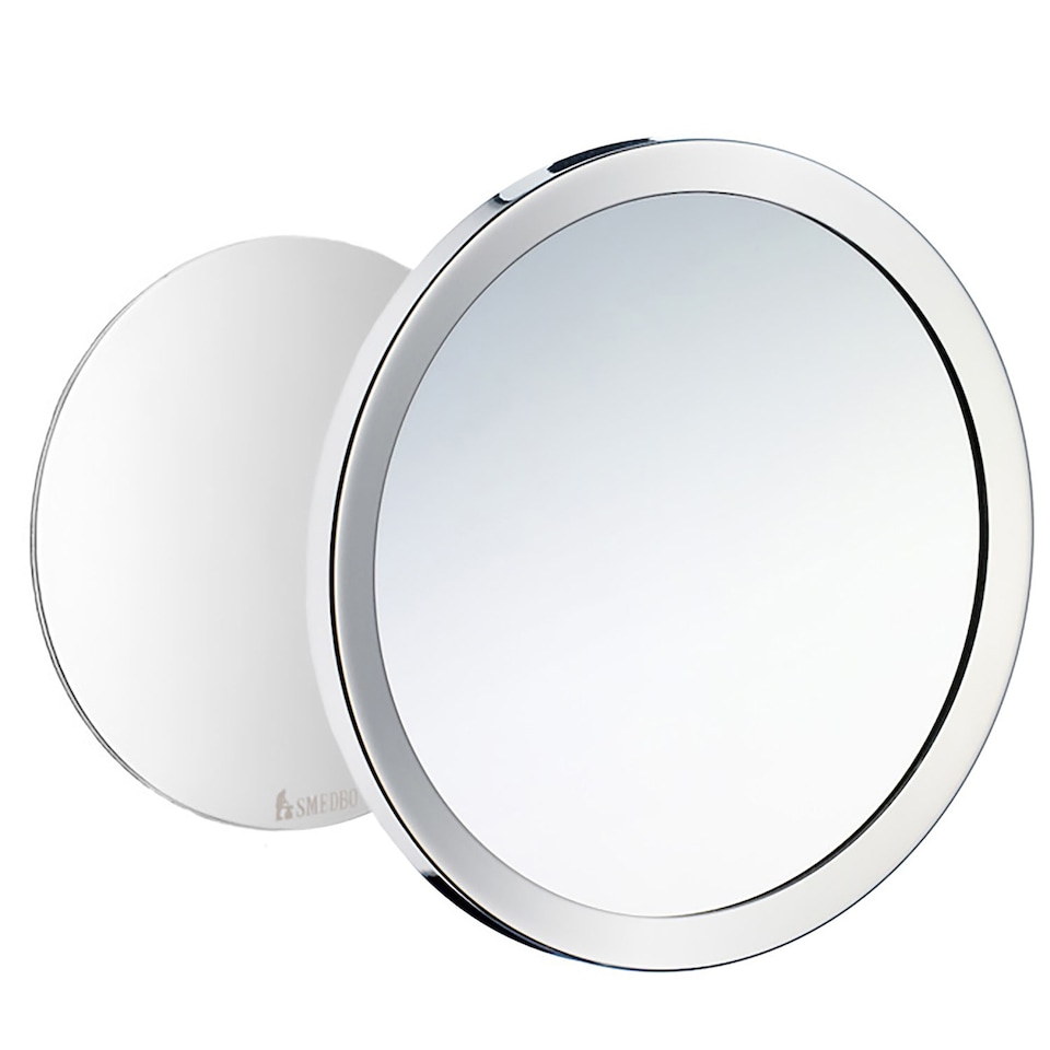 image 1 of Smedbo Polished Chrome Detachable Mirror with Magnetic Self Adhesive Wall Plate