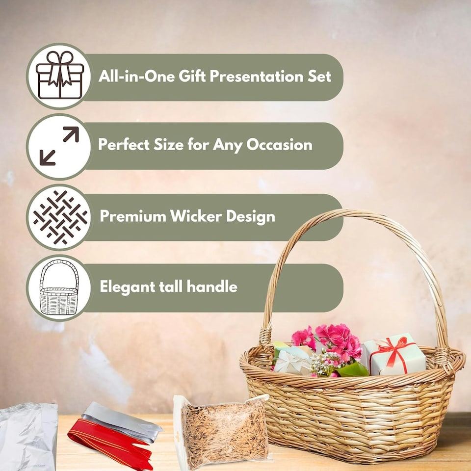 image 1 of Marco Paul Wicker Hamper Basket With Handle N/A