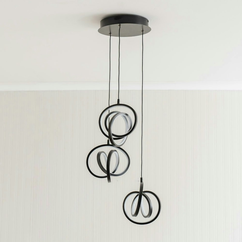 image 1 of ValueLights Infinity Black Loop Cluster Integrated LED Ceiling Light Black