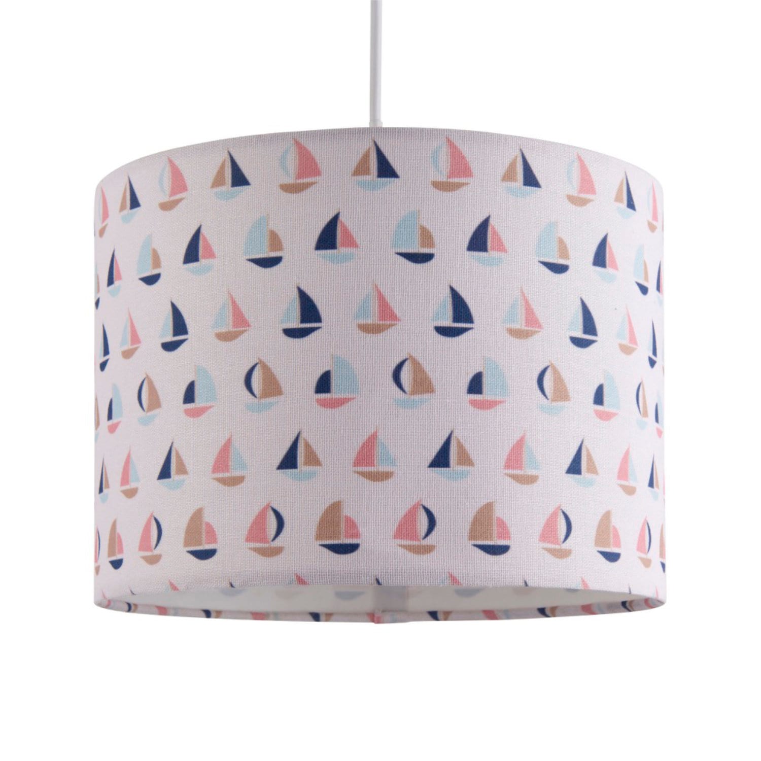 First Choice Lighting Sailing Boats 25cm Easy Fit Pendant Fabric Shade
