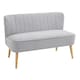 image 1 of HOMCOM Velvet-Feel Double Sofa w/ Wood Frame Foam Padding High Back, Grey