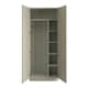 image 2 of Classic Square Panel Taupe Grey Double Wardrobe with Single Rail & Shelves Grey