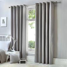 Fusion Cannes Eyelet Curtains Silver