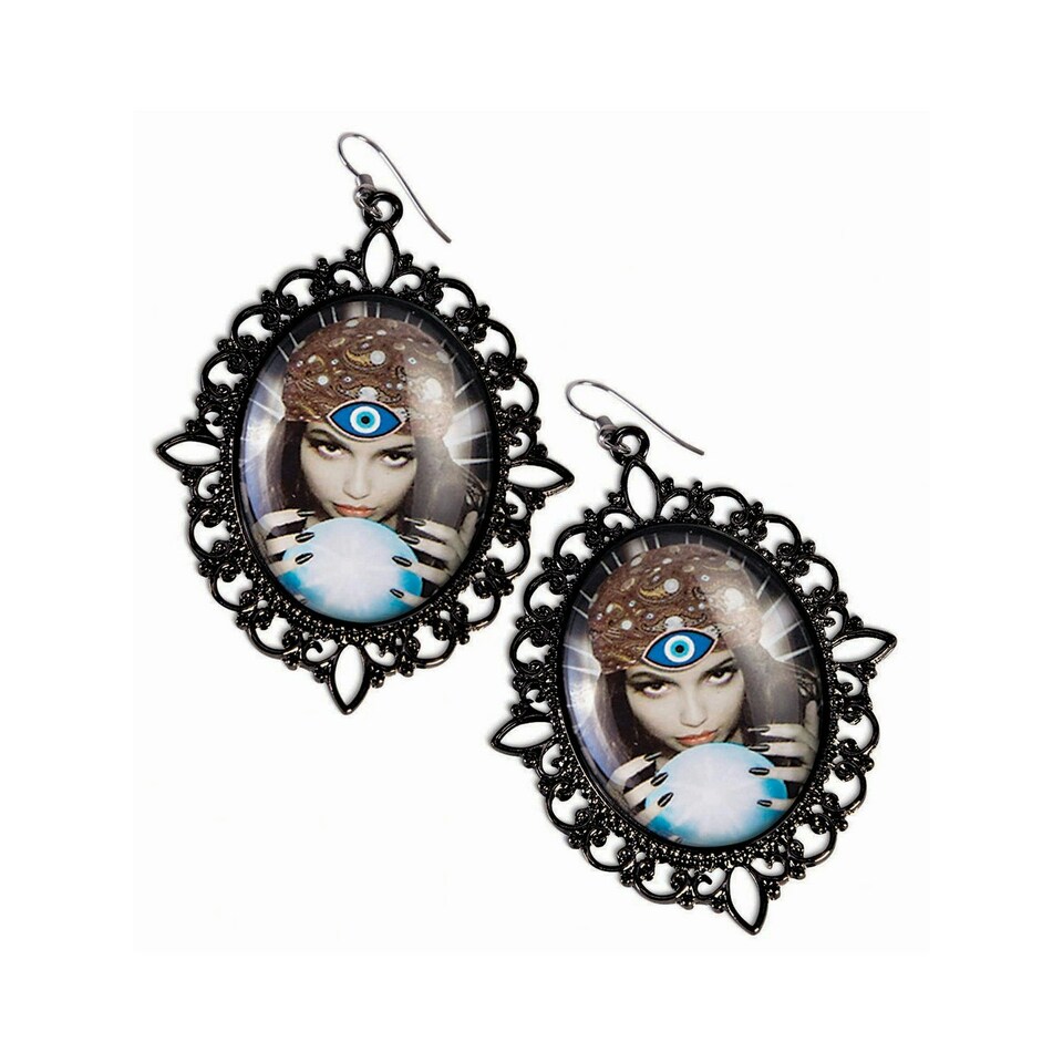 image 1 of Bristol Novelty Fortune Teller Dangle Earrings - Multicoloured - One Size One Size