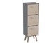 image 1 of Grey 3-Tier 3-Drawer Cube Shelving Unit with Scandinavian Legs | Cream | Beige & Pine | 1