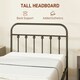 image 4 of HOMCOM 3ft Metal Single Platform Bed Frame w/ Underbed Storage Headboard Black