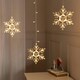 image 2 of ValueLights Snowflake White Outdoor Curtain Light