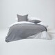 image 1 of Homescapes Black Houndstooth 100% Cotton Bedspread Throw - 255 x 360 cm Black
