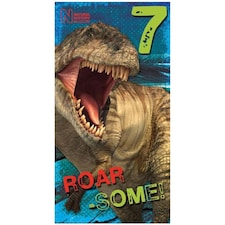 Natural History Museum Dinosaur 7th Birthday Greetings Card - Multicoloured - One Size