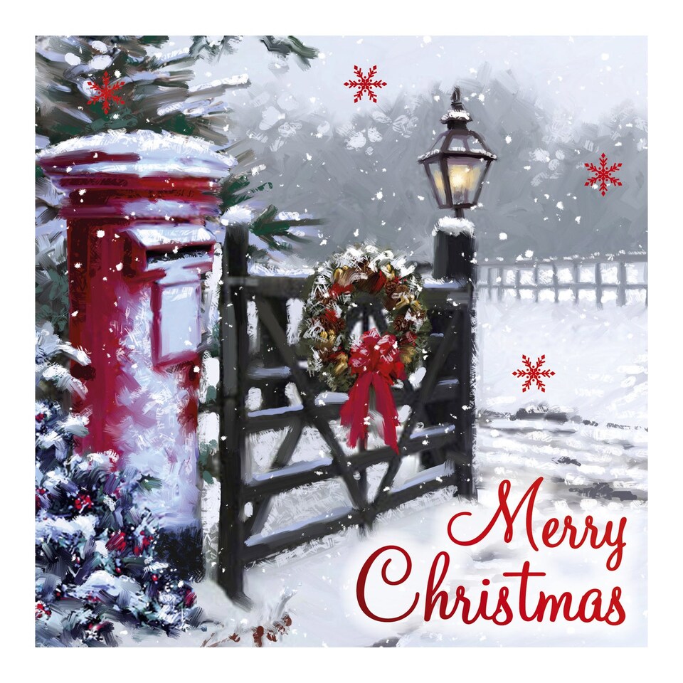 image 1 of Assorted Festive Christmas Village Greeting Cards - Pack of 12