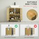 image 6 of HOMCOM Under Sink Bathroom Cabinet, Bamboo Sink Storage Cabinet Slat Doors Yellow | Natural wood finish