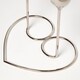image 3 of Homescapes Dual Brass Heart Dinner Candle Holder – Polished Silver