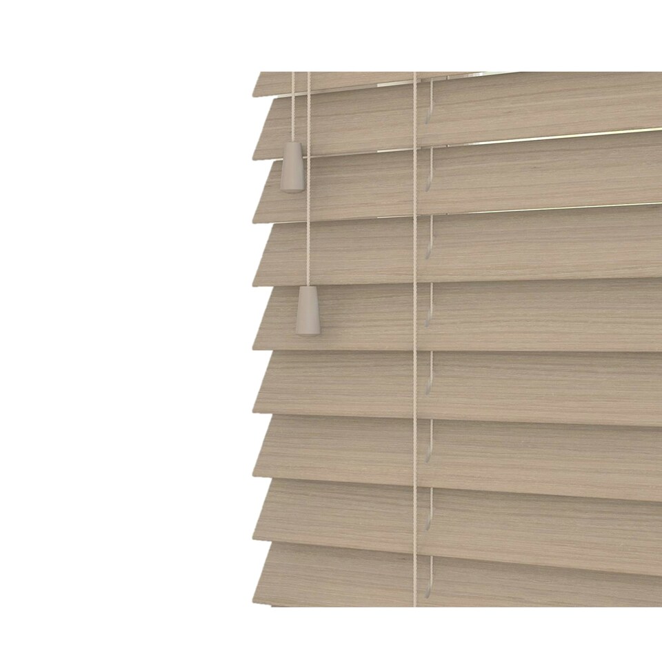 image 1 of 105cm Northern Oak Wooden Venetian Blinds With Strings (130cm drop) | Grey | Grey