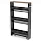 image 9 of COSTWAY 4-Tier Slim Storage Cart with Open Shelves Black Black