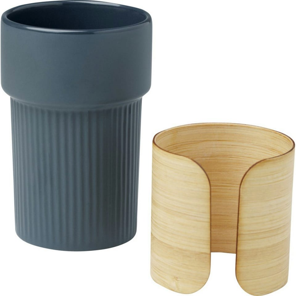image 1 of Fika Bamboo Sleeve 340ml Tumbler - Hale Blue - One Size