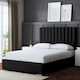 image 3 of Evangeline Divan Bed with Upholstered Headboard - Black - King / 5ft