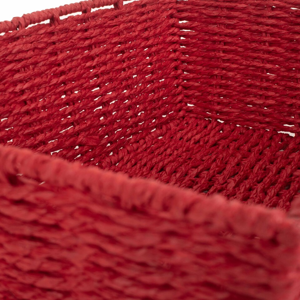 image 1 of Large Red Paper Rope Tray | Red | Red | Large