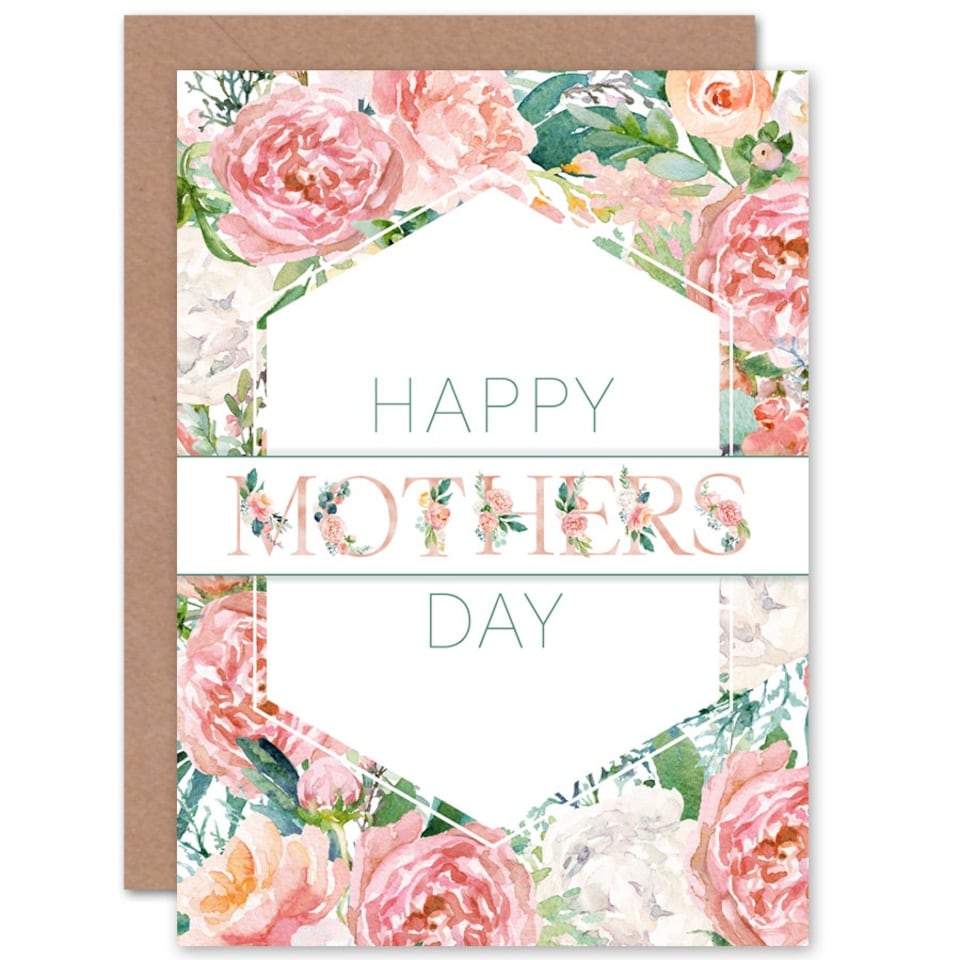 image 1 of Mothers Day Card Watercolour Flower Rose Mum Card