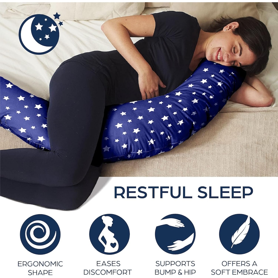 image 1 of Niimo XXL Pregnancy & Nursing Pillow | Full Body Maternity Support Pillow with Removable Cotton Cover