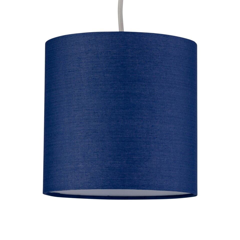 image 1 of Set of 2 Navy Blue Cotton 17cm Table Lamp Shades Blue