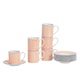 image 1 of Nicola Spring 12 Piece Hand-Printed Espresso Cup & Saucer Set - 65ml - Orange Orange
