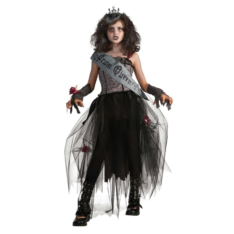 Rubies Girls Prom Queen Gothic Costume - Black/Grey - 8-10 Years 8