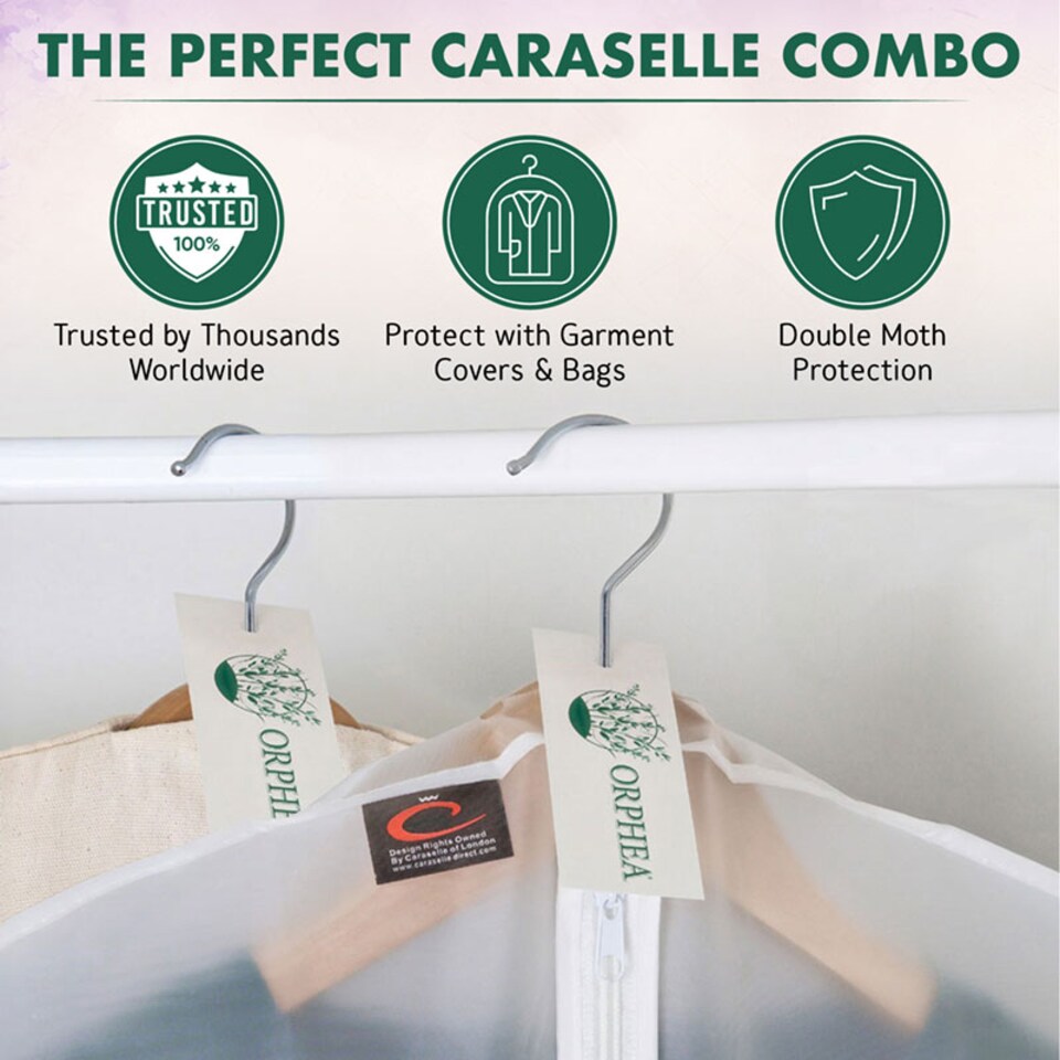 image 1 of Caraselle 2 x Packs of Orphea Anti Moth Strips - Lavender Scent (24 Strips in total)
