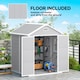 image 6 of Outsunny 6 x 5ft Garden Shed, Plastic Shed with Floor, Window, Lockable Doors and Vents, Wood Effect Resin Tool Shed for Outdoor Patio, Light Grey | Grey | 1