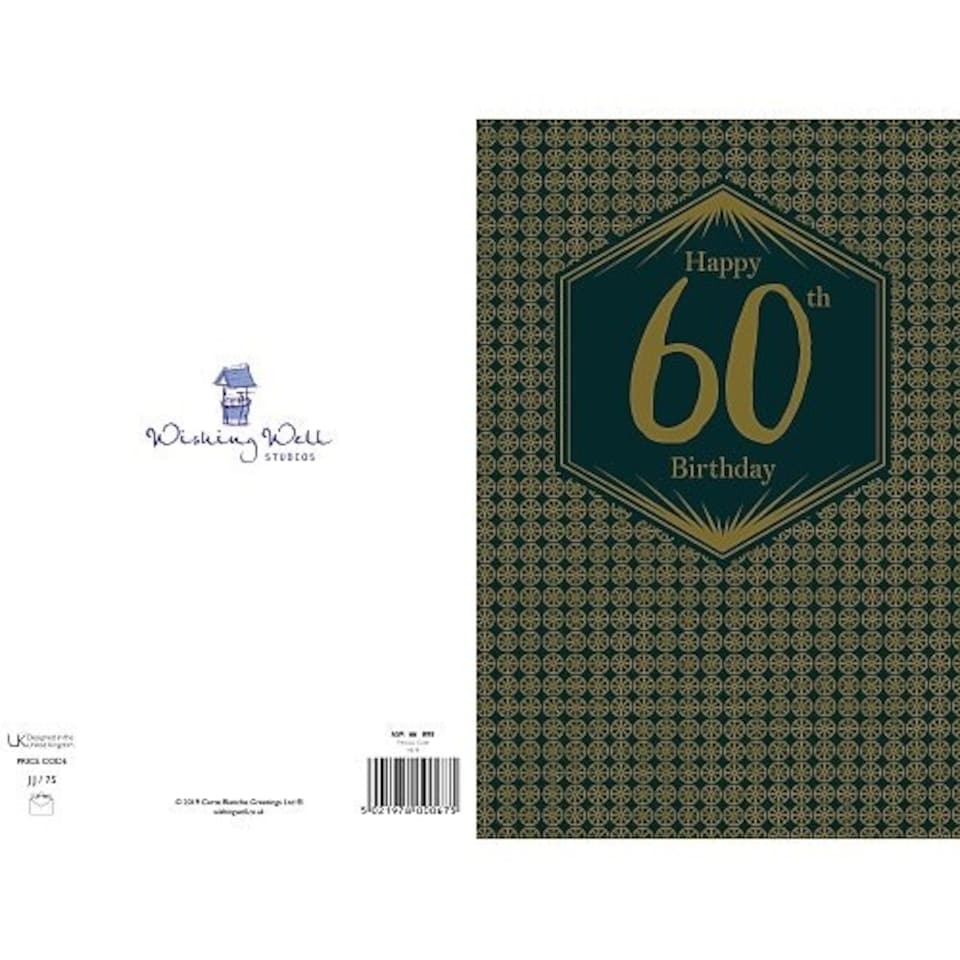 image 1 of Sixty Men's 60th Birthday Card with Gold Foil