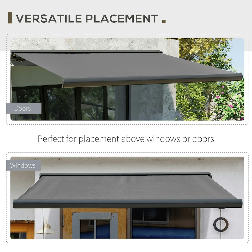 image 1 of Outsunny DIY Retractable Canopy with Remote Controller for Patio, Grey