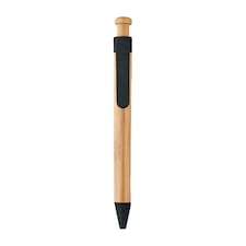MidOcean Toyama Bamboo & Wheat Straw Ballpoint Pen - Black - 14cm x 1.2cm