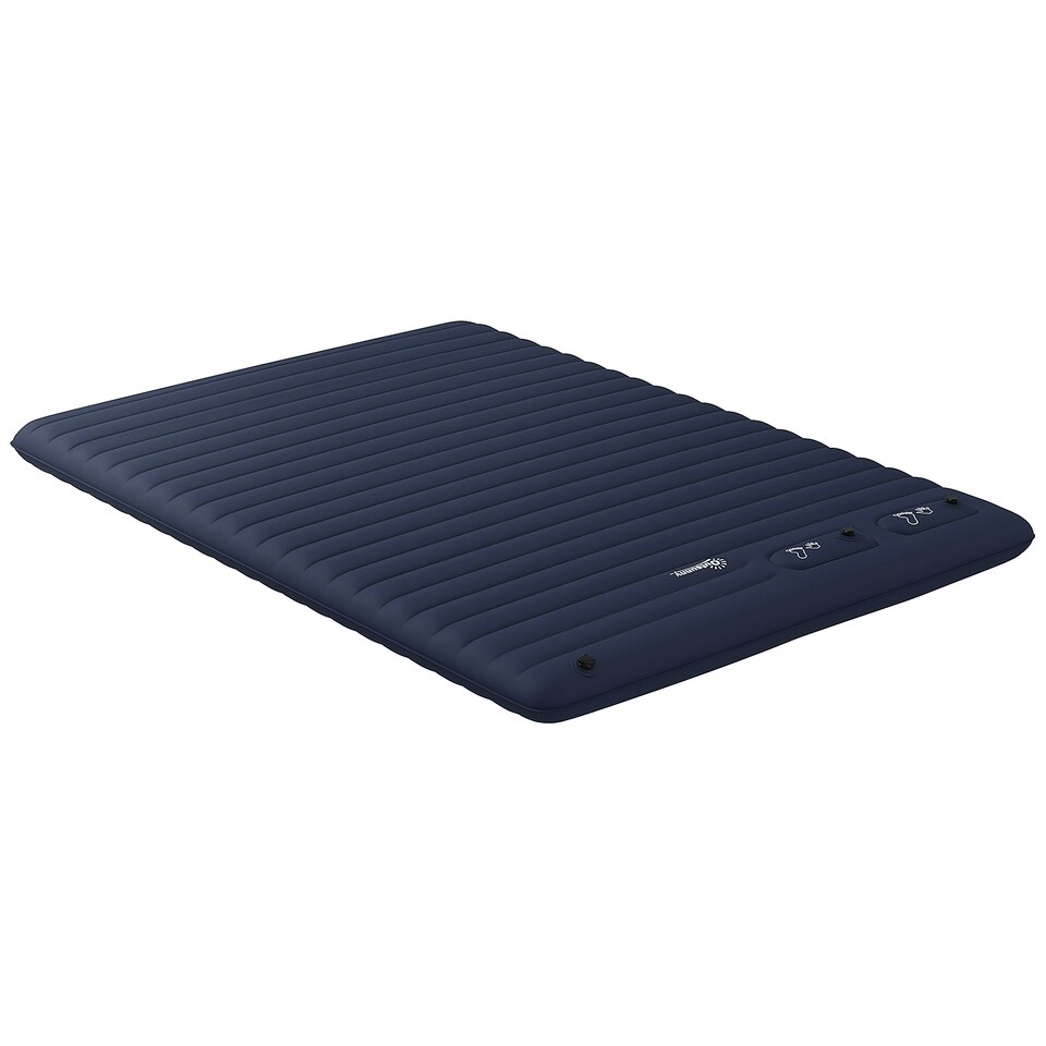 image 1 of Outsunny Double Air Bed Inflatable Mattress, 195 x 140 x 10cm, Blue