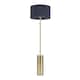 image 3 of ValueLights Lexy Antique Brass Rotary Dimmer Switch Floor Lamp with Navy Blue Drum Shade