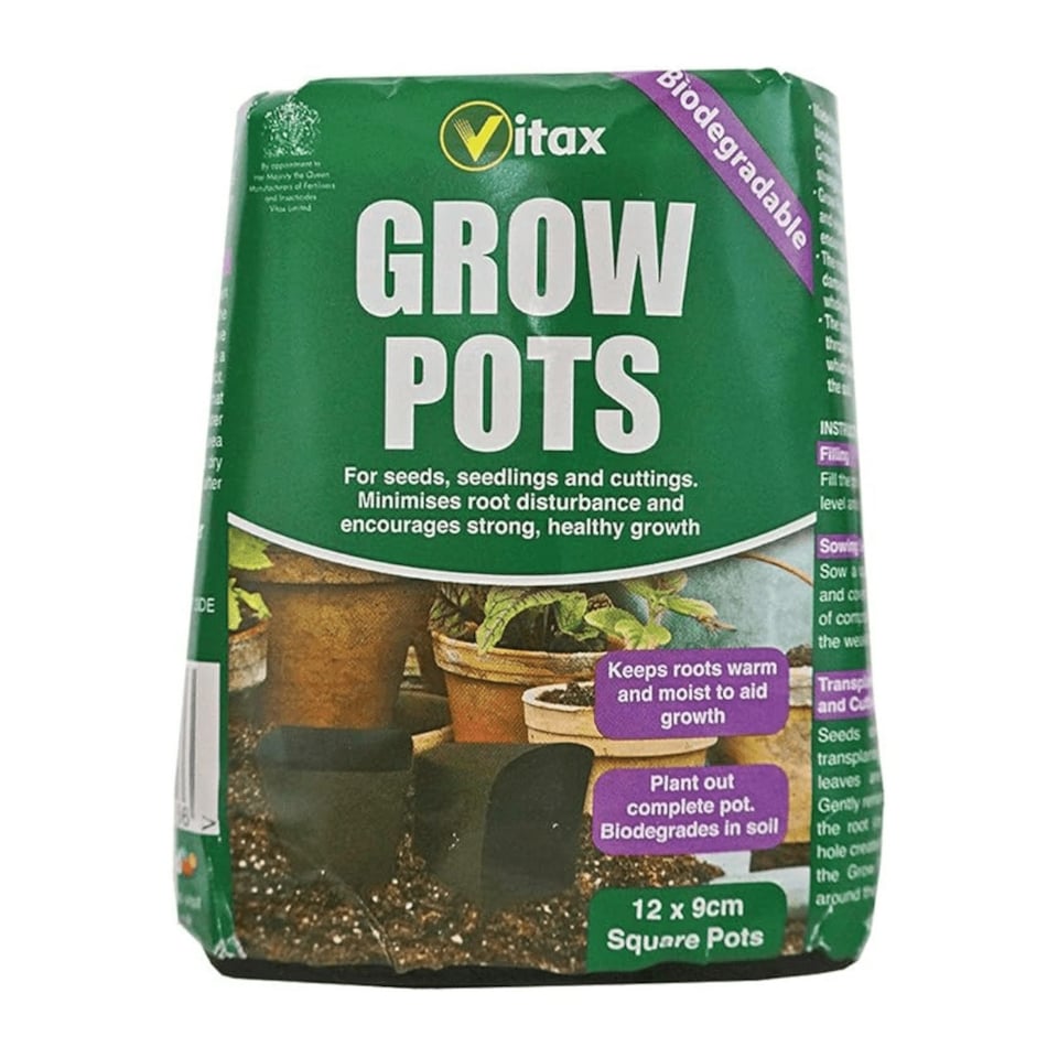 image 1 of Vitax Bio-Degradable Square Grow Pots – 9cm N/A