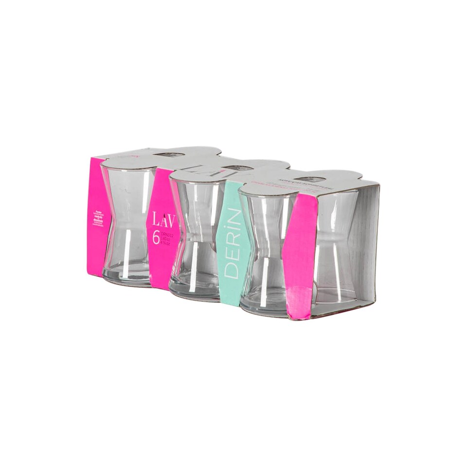 image 1 of LAV Derin Turkish Tea Glasses - 140ml - Clear - Pack of 6