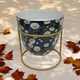 image 2 of Flower Print Design Planter on Stand - L13 x W13 x H13 cm Blue