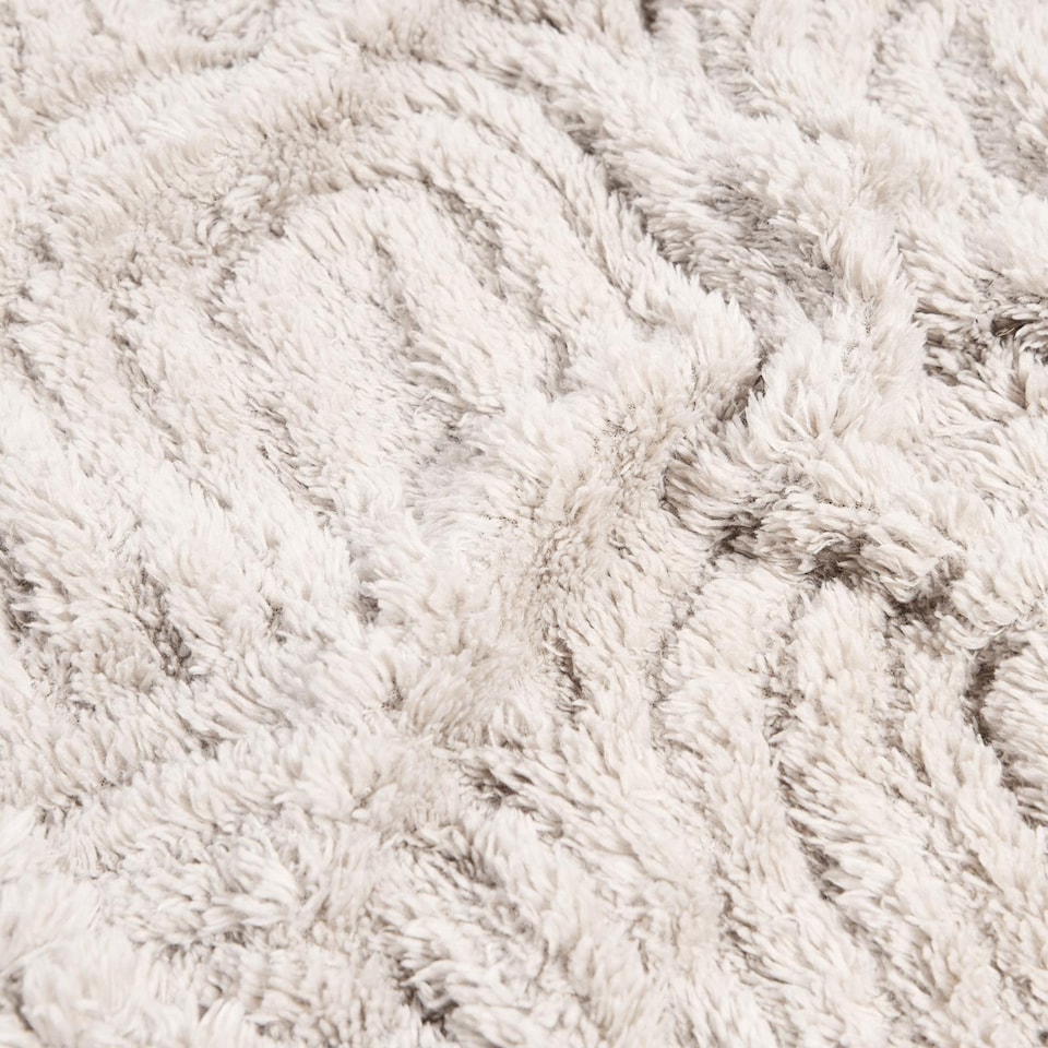 image 1 of OHS Tufted Arches Throw Teddy Fleece Blanket Winter Soft Warm Bedspread - 180 x 200cm | Grey | Stone