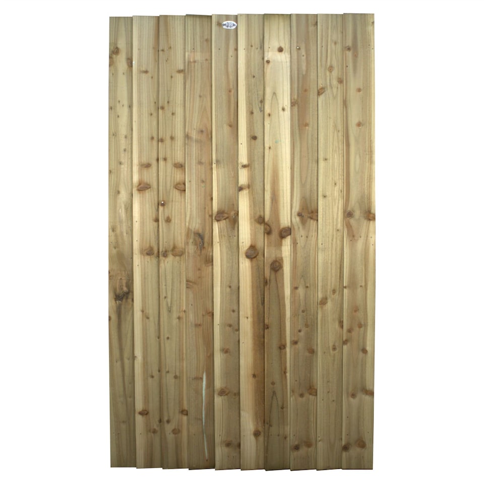 image 1 of Flat Top Wooden Garden Gate 6ft x 3.5ft Feather Edge Semi-Braced Treated Door