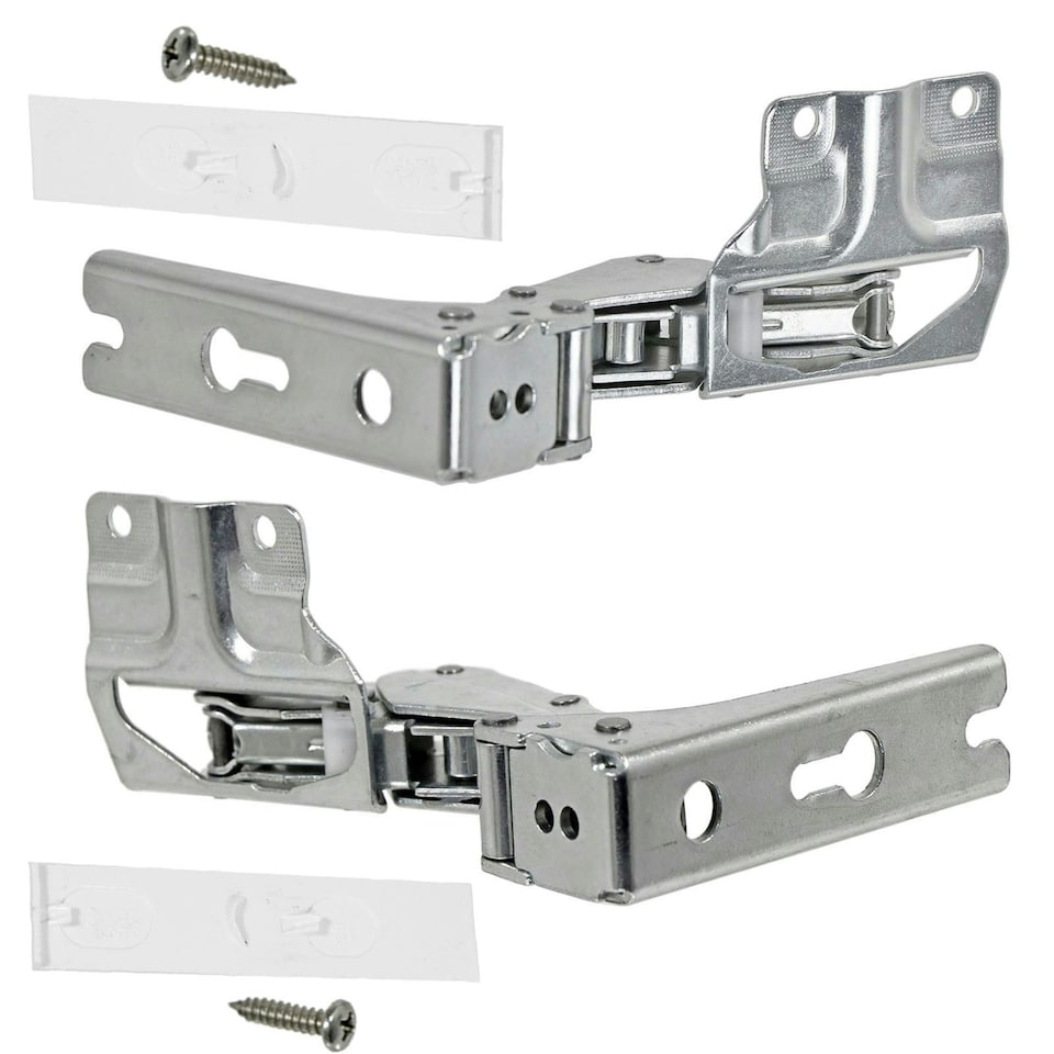 image 1 of SPARES2GO Door Hinge for Bosch Neff Siemens Fridge Freezer Pair 3704 3306 3307 5.0 Silver