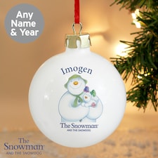 Personalised The Snowman and the Snowdog Bauble