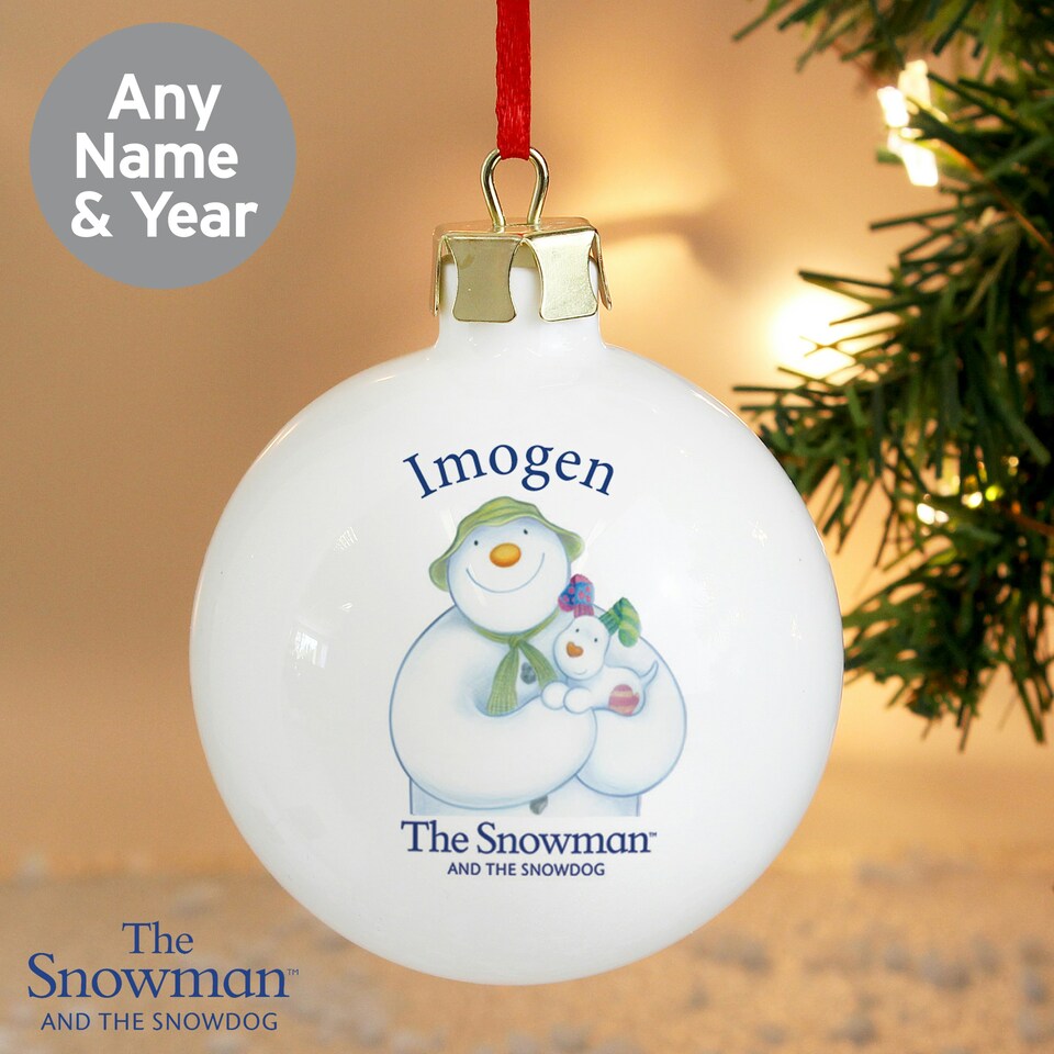 image 1 of Personalised The Snowman and the Snowdog Bauble